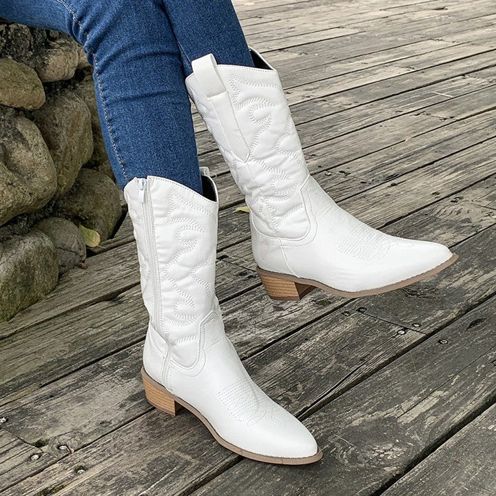 Stefanie | Elegante und bequeme Cowboystiefel in Metallic Optik 9