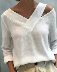 Elena | Modern top with asymmetrical neckline