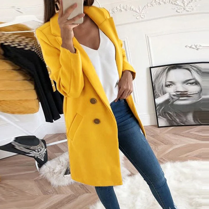 Ursula | Langer Damenblazer im eleganten Stil 3