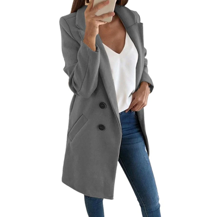 Ursula | Langer Damenblazer im eleganten Stil 4