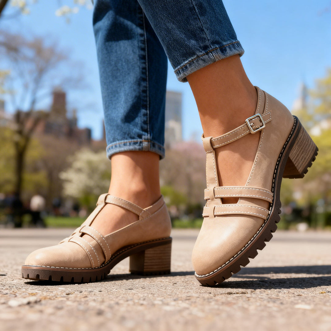 Valentina | T-Riemen Blockabsatz Loafer Elegant Komfortabel Stilvoll 2