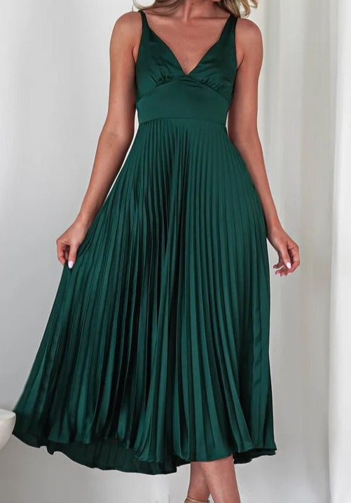 Valeria | Elegantes Maxikleid Sommer mit Fließendem Plissee-Design für Festliche Anlässe 5