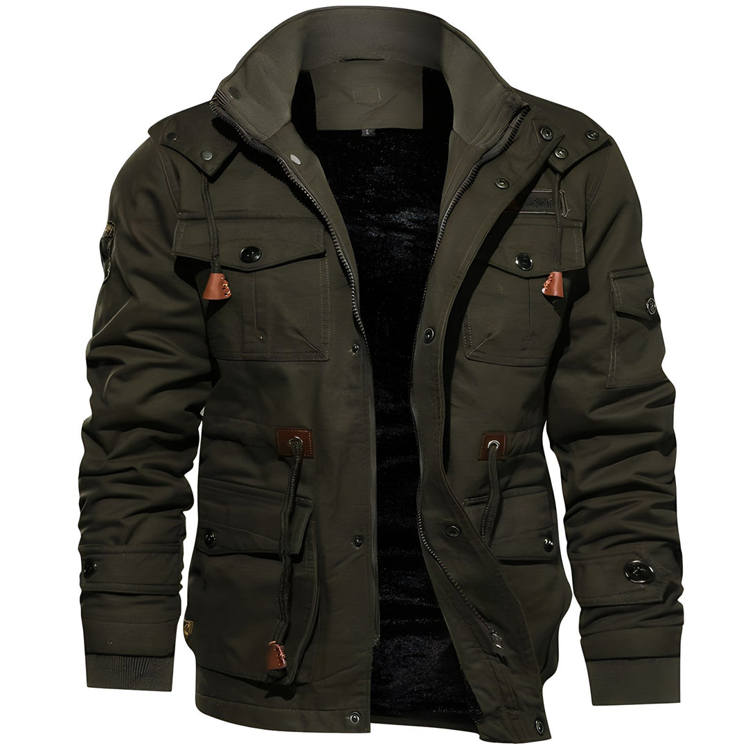 Vento | Praktische Militärjacke mit Fleece-Kapuze 0