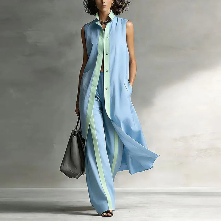 Zara | Elegant & Bequem Damen Zweiteiler – Ärmellos, Weite Beine für Sommer 1