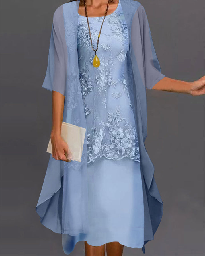 Zara | Elegantes, Zartes &amp; Vielseitiges Zweiteiliges Chiffonkleid 0