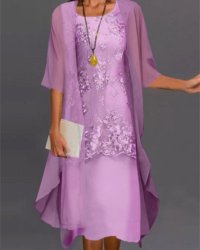 Zara | Elegantes, Zartes &amp; Vielseitiges Zweiteiliges Chiffonkleid 2