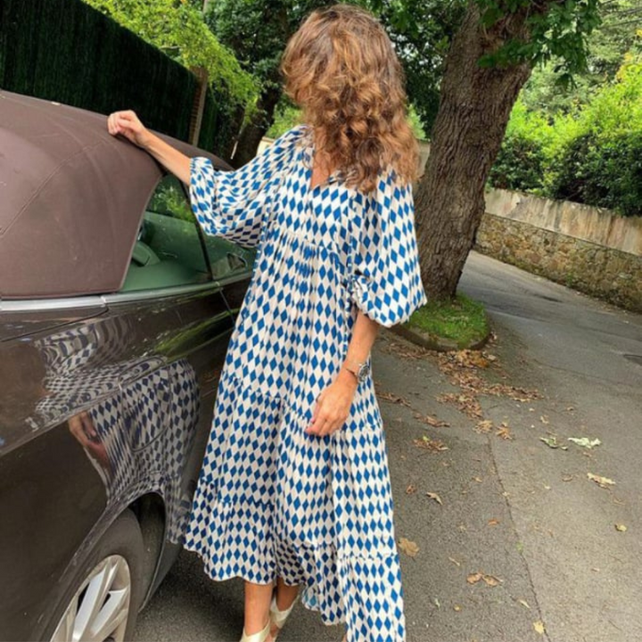 Zaria | Fließendes, Elegantes Boho Maxikleid mit Allover-Print für den Sommer 10