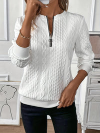 Jana | Elegant Cable-Knit Sweater with Zip Collar