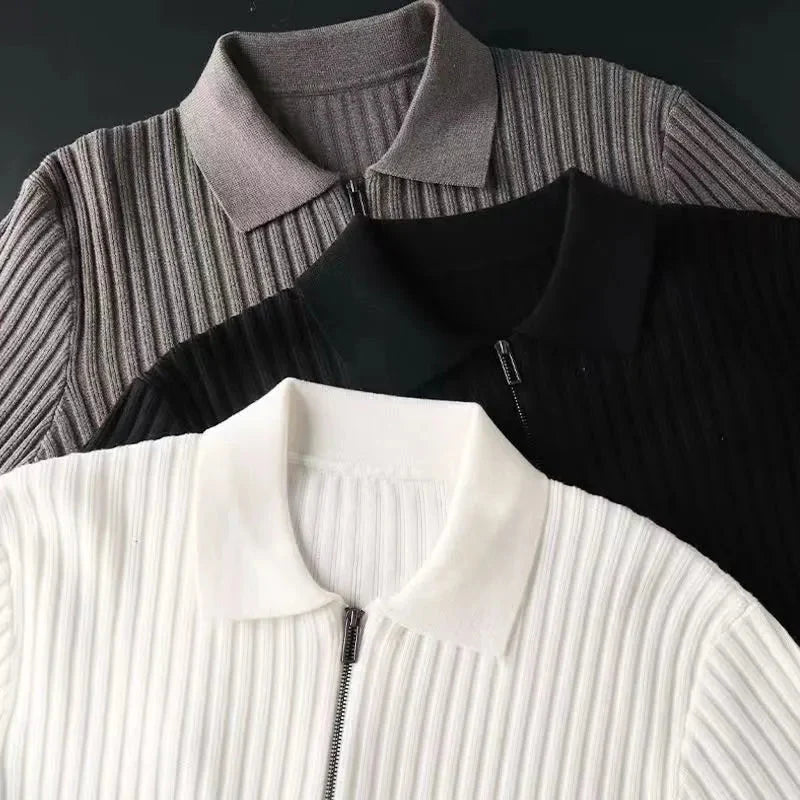 Nordic | Zip Sweater mit gestreiftem Muster für Herren