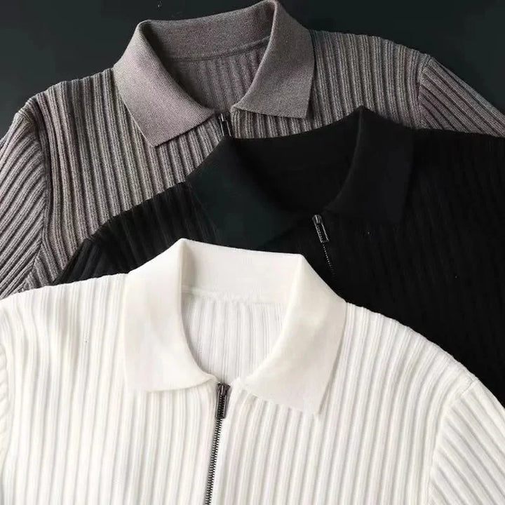 Nordic | Zip Sweater mit gestreiftem Muster für Herren