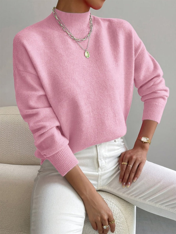 Elisabeth | Relaxed-Fit Langarm Sweater mit Stehkragen für Damen