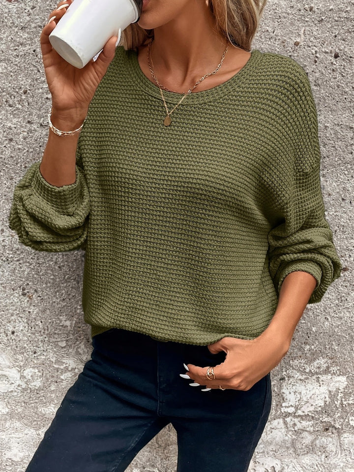 Carly | Waffelstrick Pullover – Bequemer Chill-Look für Frauen