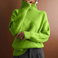 Nora | Elegant Turtleneck Sweater with a Distinctive Diamond Pattern