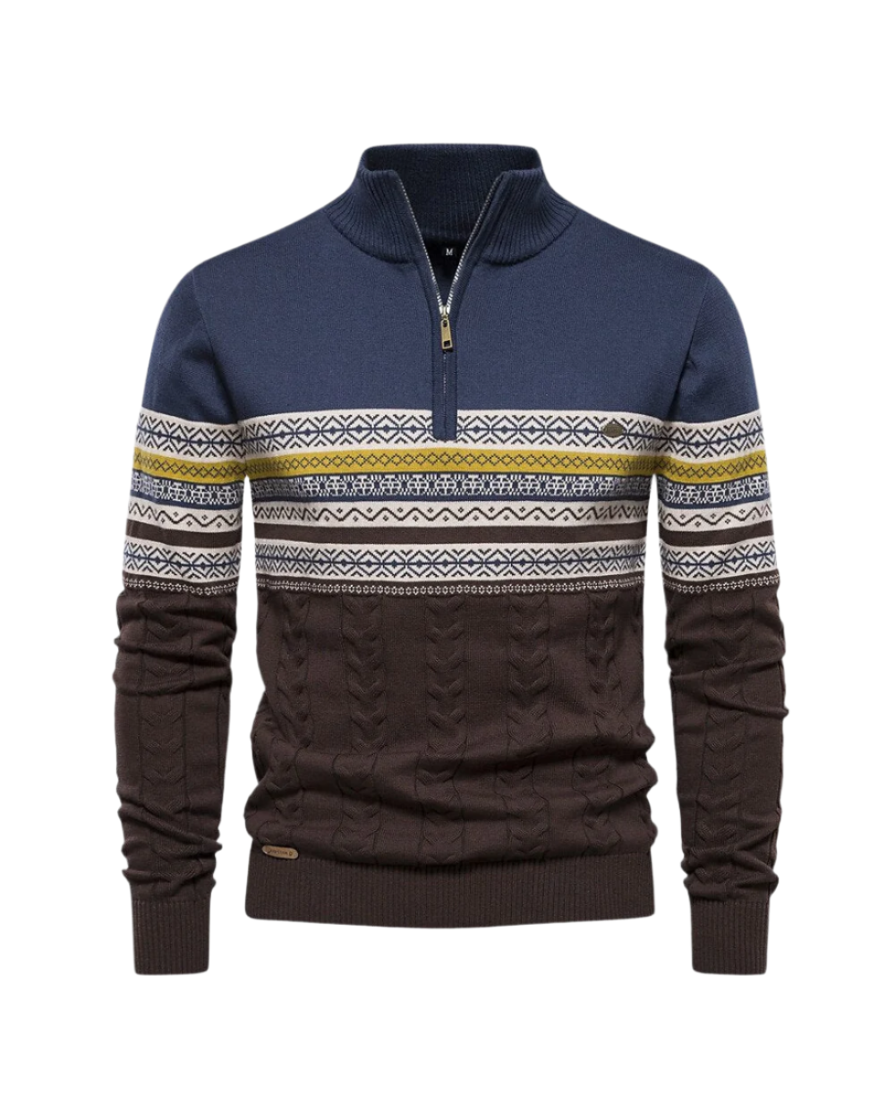 Givalli | Baumwoll Zip-Pullover mit Muster