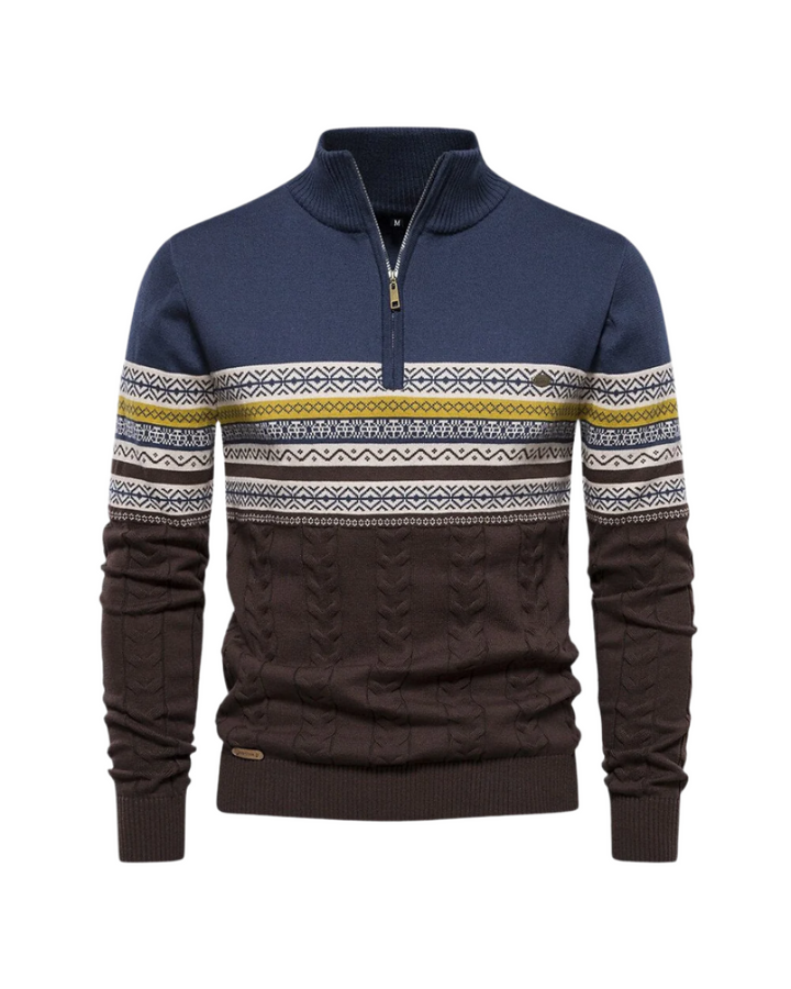 Givalli | Baumwoll Zip-Pullover mit Muster