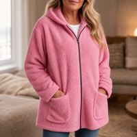 Mia | Fluffy oversized sherpa jacket with zipper