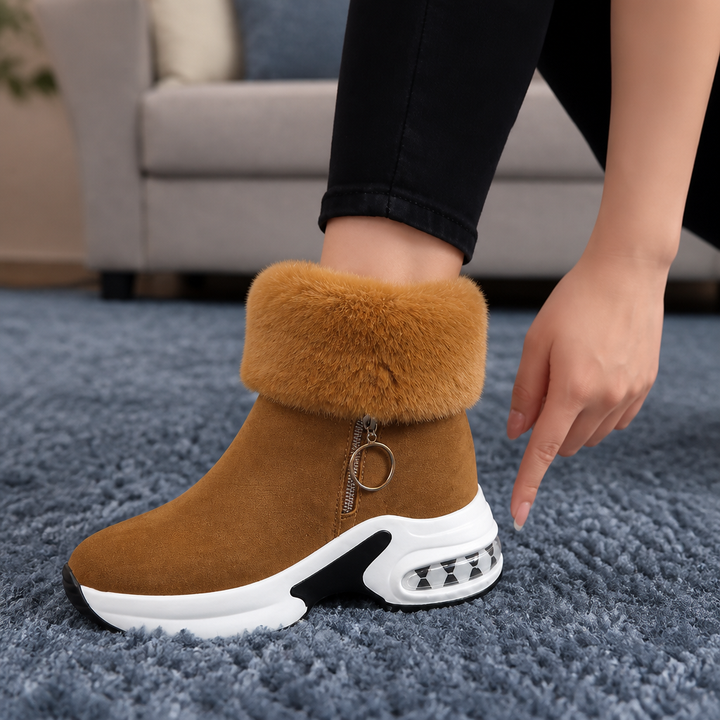 Veluna | Chunky Ankle Boots – Gemütlicher Stil mit Kunstfellkante