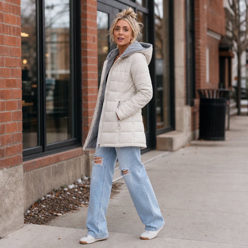 Cozelle | Quilted Hooded Insulated Puffer Coat – Warm und Eleganz für Frauen