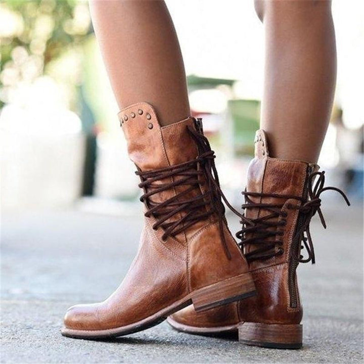 Penelope | Western-inspirierte Schnürstiefeletten mit Nieten