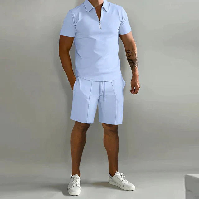 Jacob | Polo und Tailored Shorts Set – Elegante Kombination für Männer