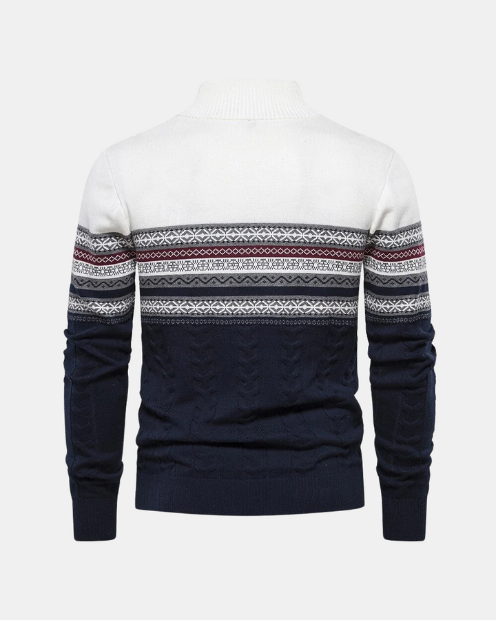 Givalli | Baumwoll Zip-Pullover mit Muster