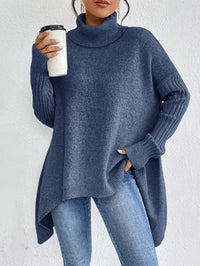 Victoria | Moderner Oversized-Rollkragenpullover mit Verlängertem Rückensaum