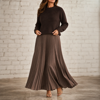 Elena | Elegant Pleated Maxi Dress with a Soft Knit Bodice