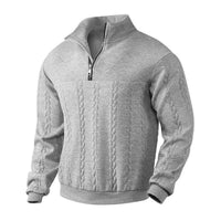 Elias | Classic cable-knit sweater with quarter-zip closure