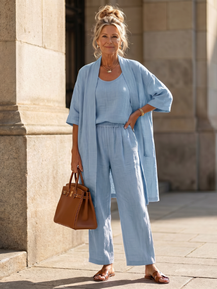 Yael | Three Piece Relaxed Pant Set – Leichter Komfort für Damen