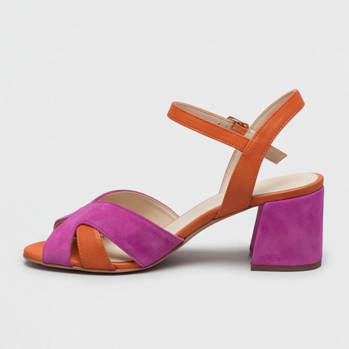 Amanda | Orthopädische Chunky Heels im Farbblock-Design