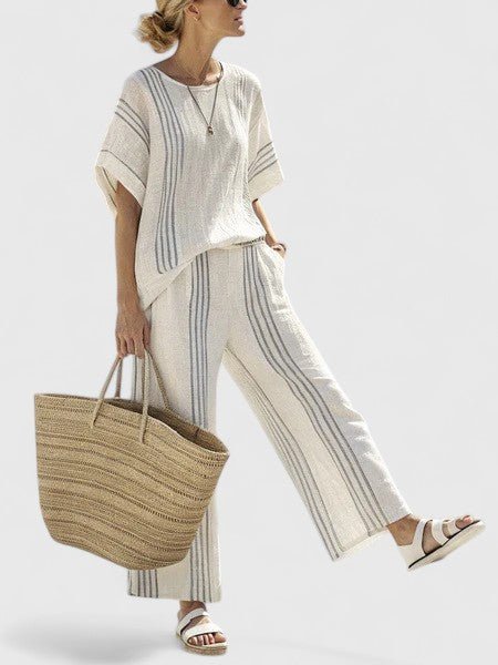 Johanna | Damen Leinen-Mix Zweiteiler Set – Oversized Style für jeden Anlass
