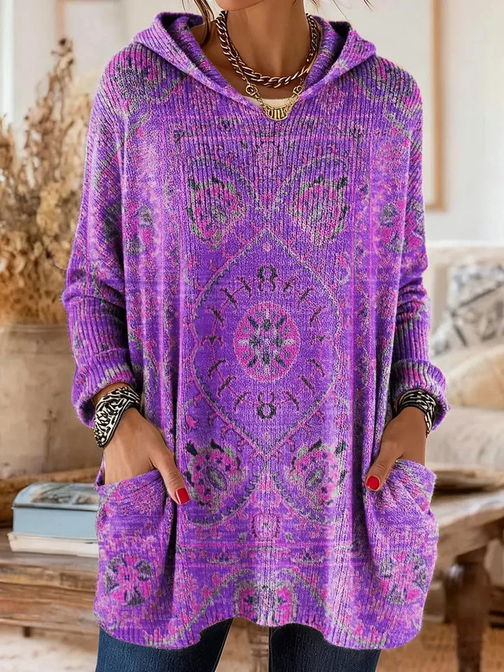 Vivid | Hoodies – Vintage-Inspired Ethnic Print for Women