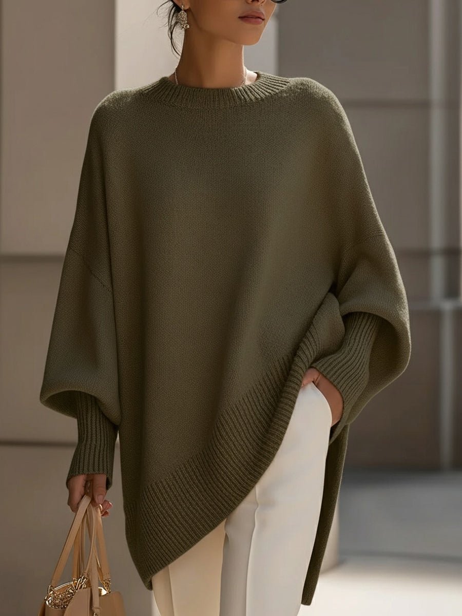 Hannah | Elegant Oversized Women's Knit Sweater with Batwing Sleeves