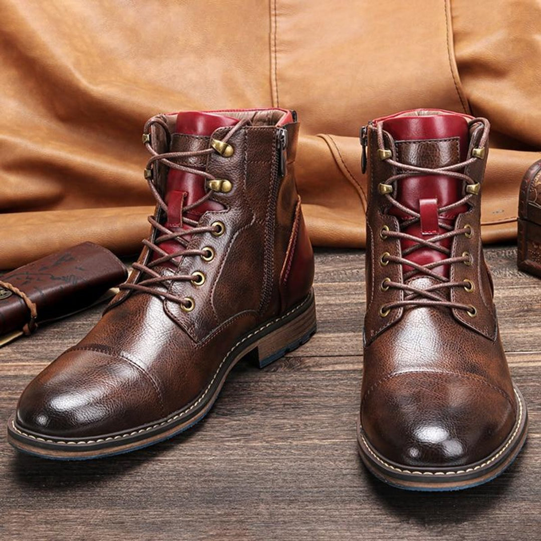 Victor | Elegant Genuine Leather Oxford Boots for Men
