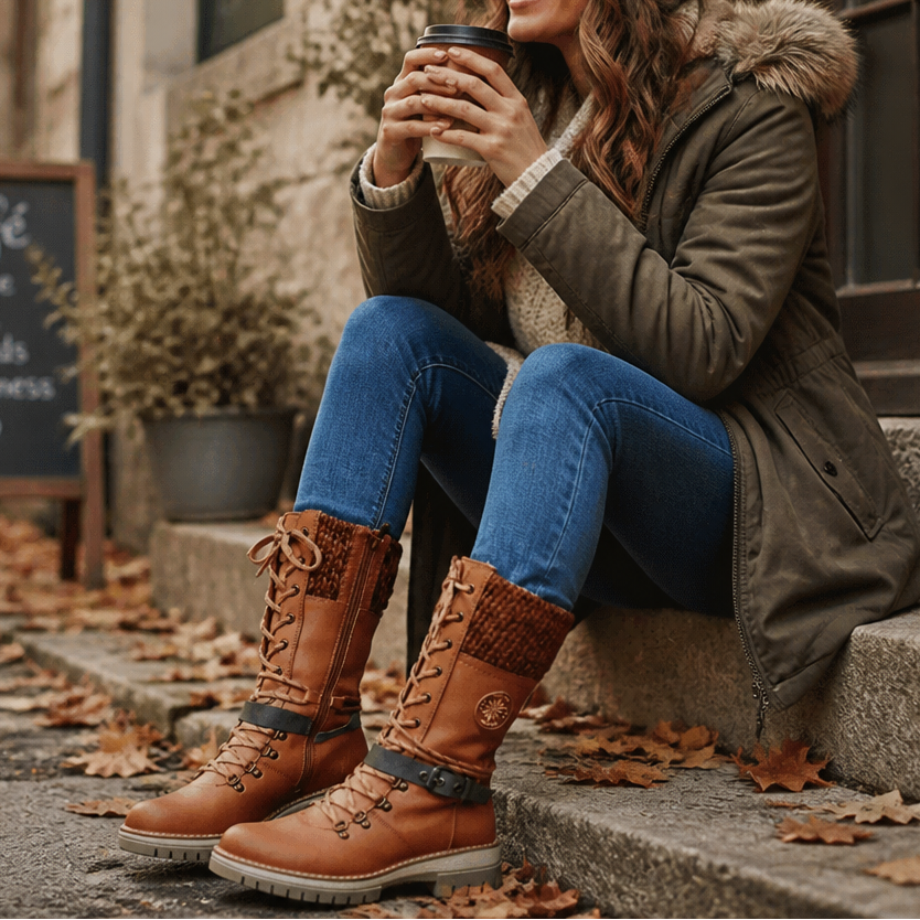 Cozette | Knit-Shaft Boots – Bequeme Winter Chelsea für Damen