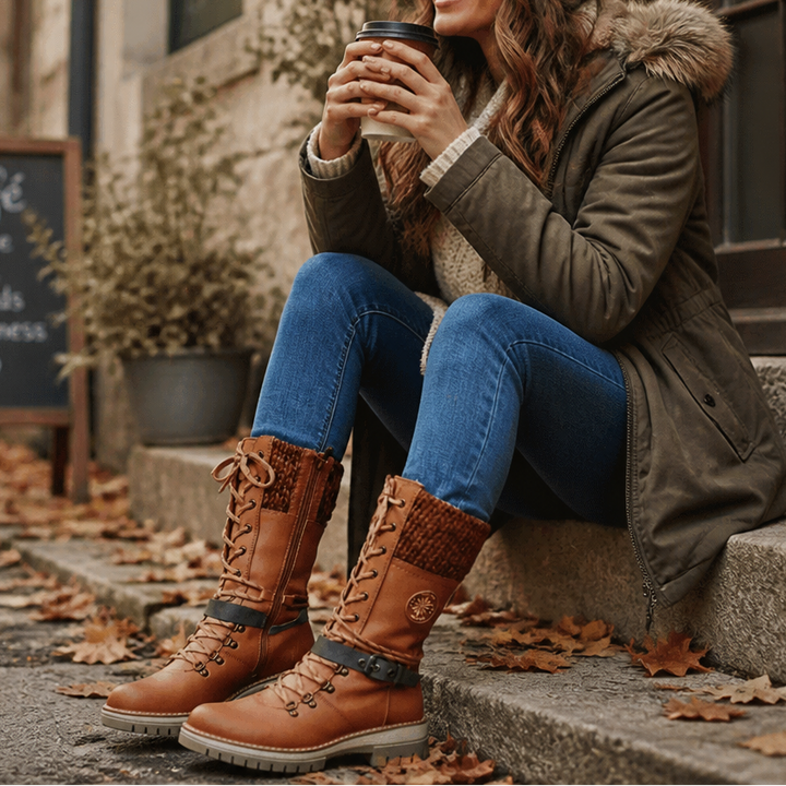 Cozette | Knit-Shaft Boots – Bequeme Winter Chelsea für Damen