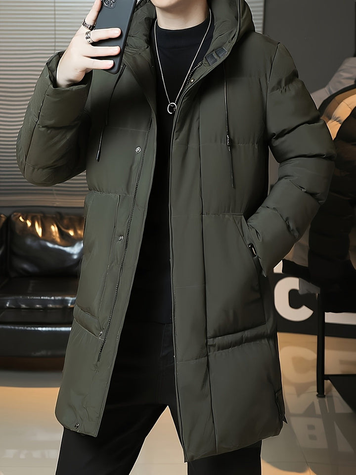 Donovan | Hooded Longline Puffer Coat – Eleganter Winterstil für Männer