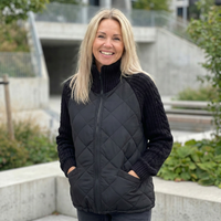 Amelia | Women's Puffer Jacket with Knit Patchwork and Warm Quilting