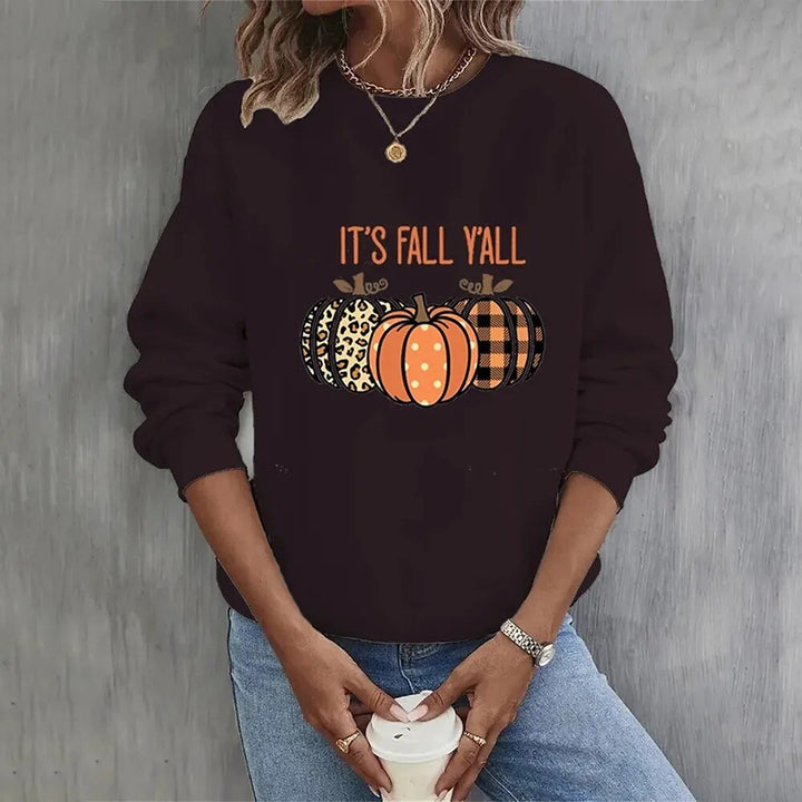 W&W | Halloween Sweatshirt – Cozy Pumpkin Print for Women
