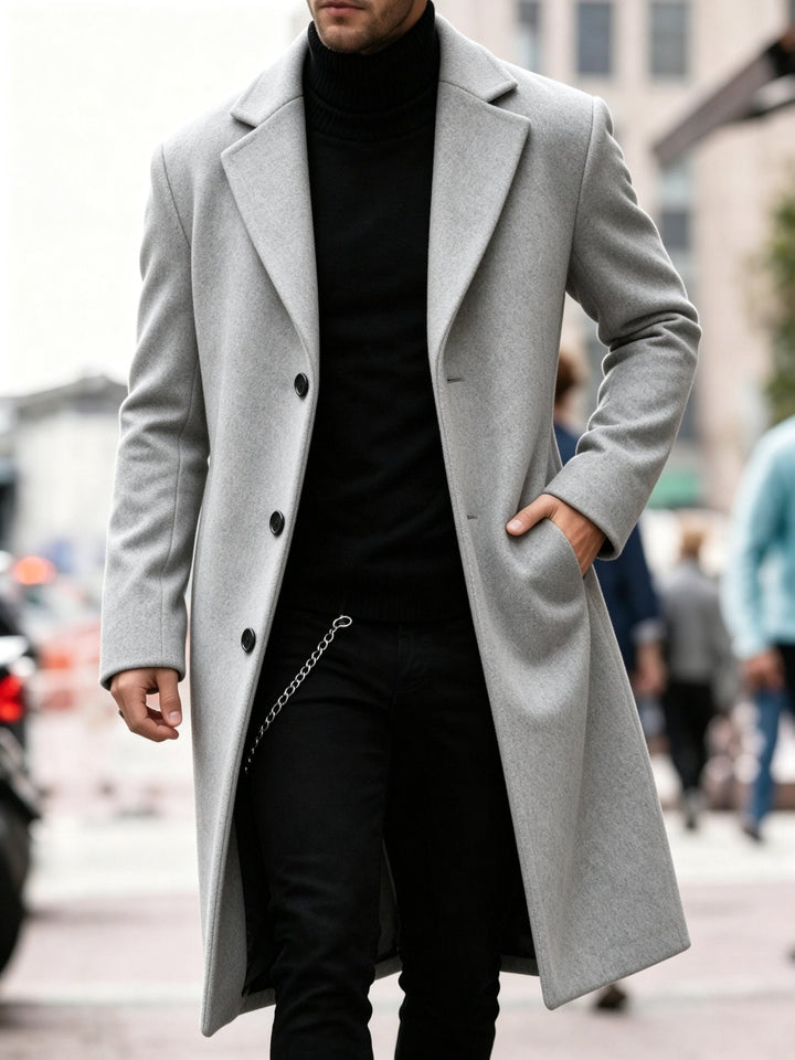 Chandler | Long Trench Coat – Timeless Elegance for Men