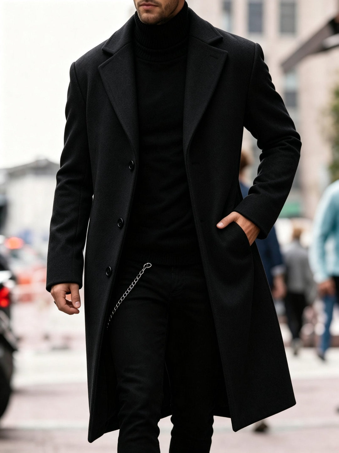 Chandler | Long Trench Coat – Timeless Elegance for Men