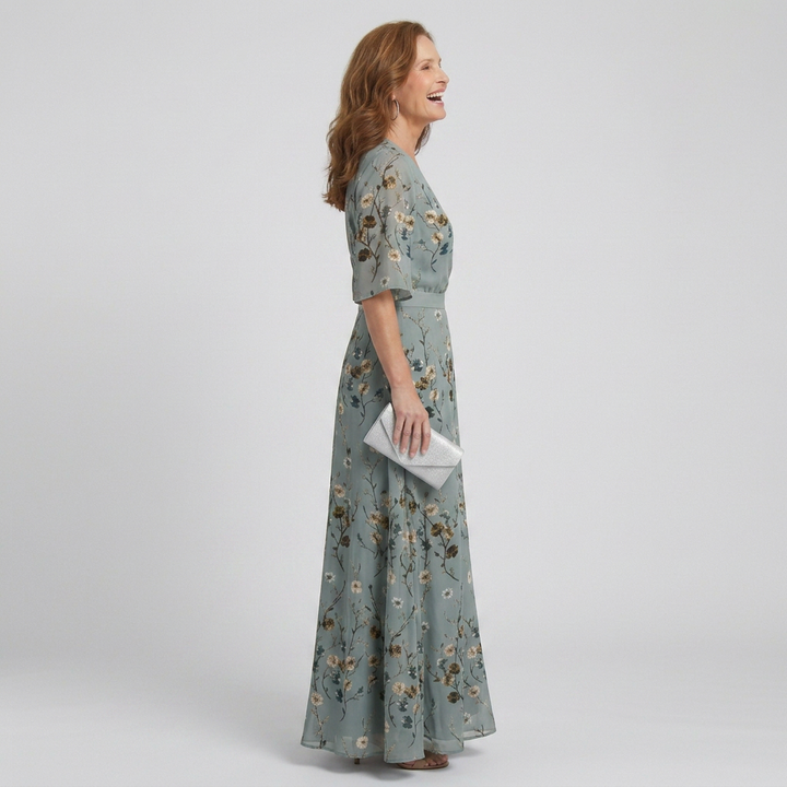 Selora | Halter Bloom Flow Maxi Dress – Feminine Midi-Style