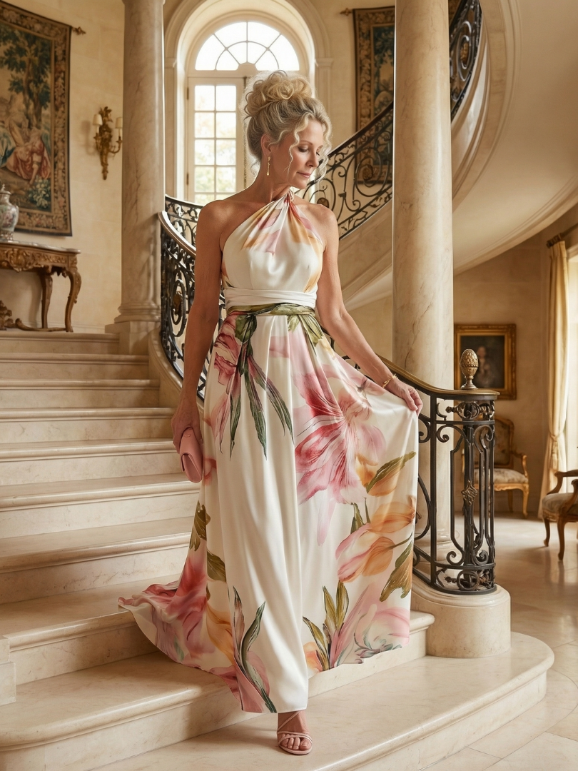 Amiel | Maxi Kleid – Luftiges Floral-Muster für Damen