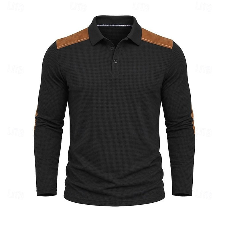 Bennett | Texturiertes Colour Block Polo-Shirt für Herren