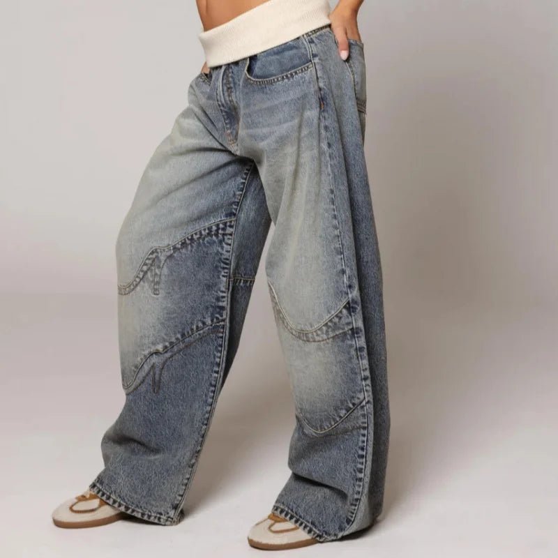 Vanessa | Baggy Jeans – Vintage Washed Style for Women