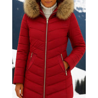 Laura | Fitted women's puffer jacket with hood for cold days