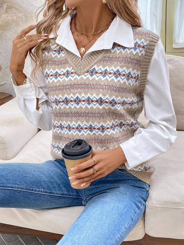 Hannah | Stylish and Elegant Women's Jacquard-Knit Vest