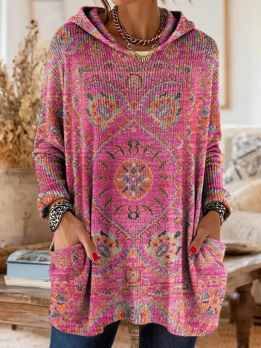 Vivid | Hoodies – Vintage-Inspired Ethnic Print for Women