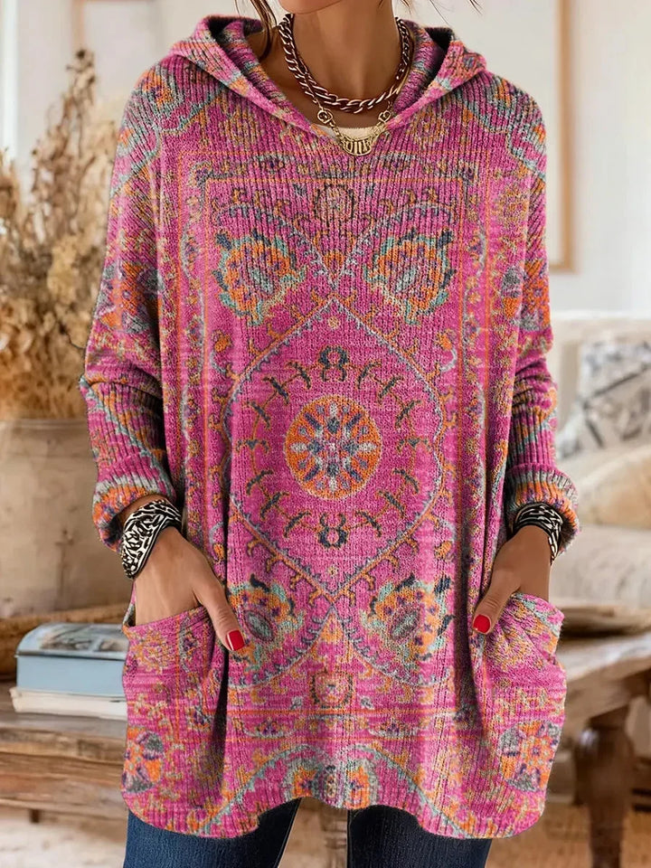 Vivid | Hoodies – Vintage-Inspired Ethnic Print for Women