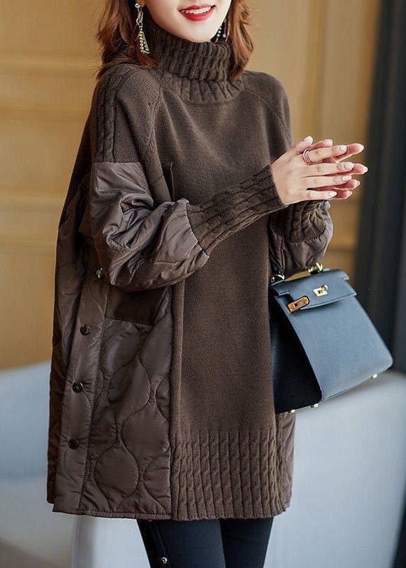 Hailey | Patchwork Pullover with Funnel Neck for Women